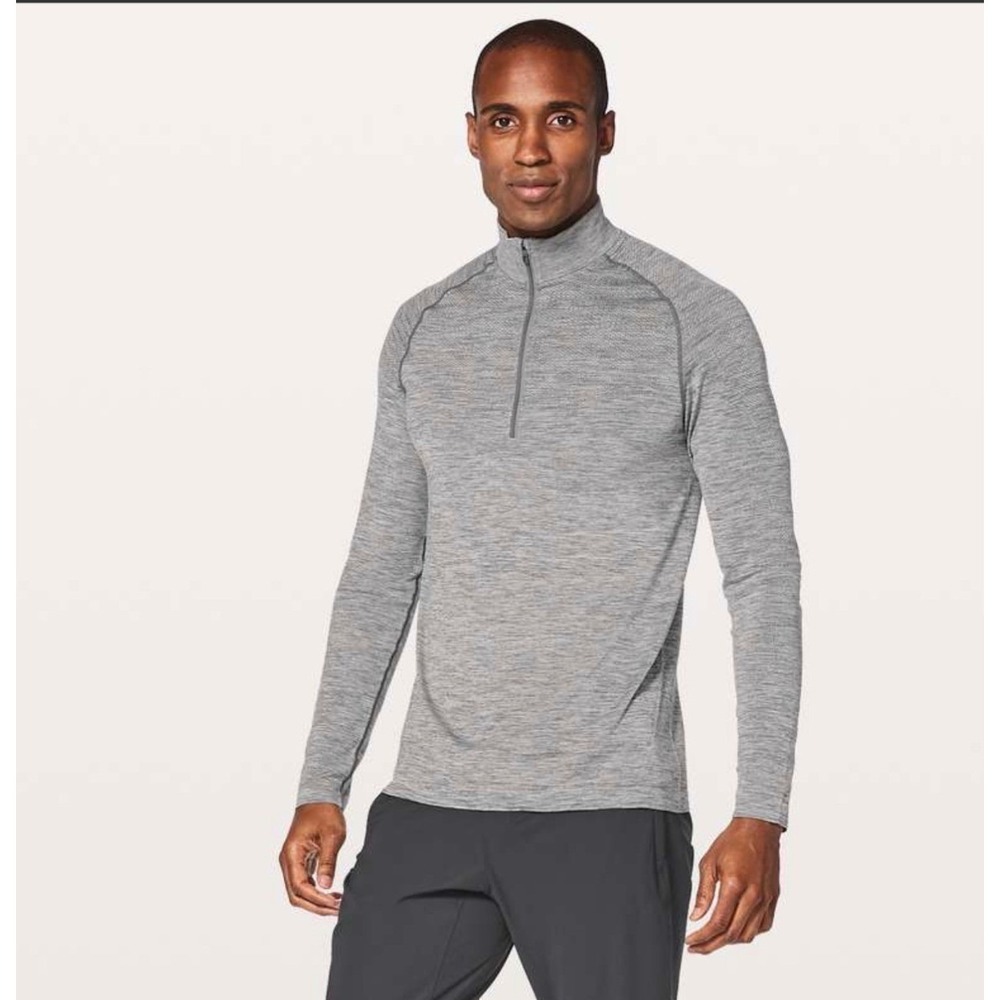 Lululemon Metal Vent Tech 1/2 Zip Pullover Mens Medium Grey Space Dye 2.0 Top